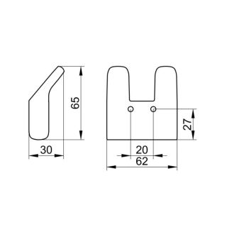 Крючок для полотенца Keuco Moll 12713350000 титан черный шлифованный